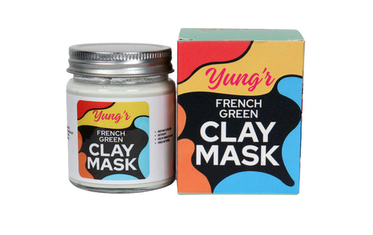 Yung’r French Green Clay Anti-Acne Face Mask with Niacinamide & Cucumber | Pore Refining & Oil Control, 100g