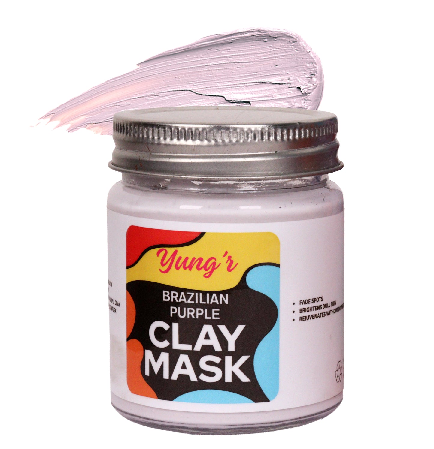 Yung’r Brazilian Purple Clay Glow Mask with Mulberry, Licorice & Gotu Kola | Brightening & Hydrating Face Mask with Ceramides, 100g