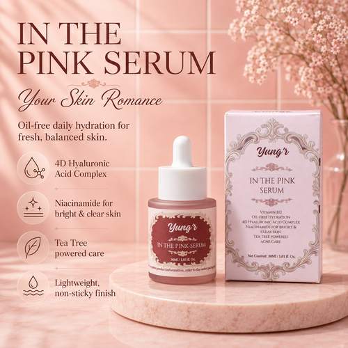 Yung'r In The Pink Face Serum, 3% Niacinamide & 4D Hyaluronic Acid, 30ml